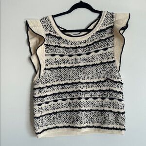 Anthropologie Black and Cream Sweater